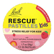 RESCUE Kids Pastilles strawberry lozenge promotes gentle calm for children.