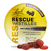 Rescue Pastillas con sabor mora negra para apoyo suave durante momentos de estrés.