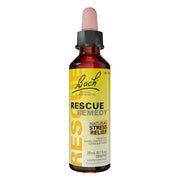 RESCUE REMEDY Dropper bottle closeup showing the iconic packaging and calm staple formula