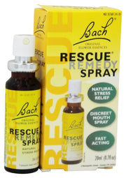 RESCUE Rescue Remedy Spray bottle close-up for on-the-go stress relief.
