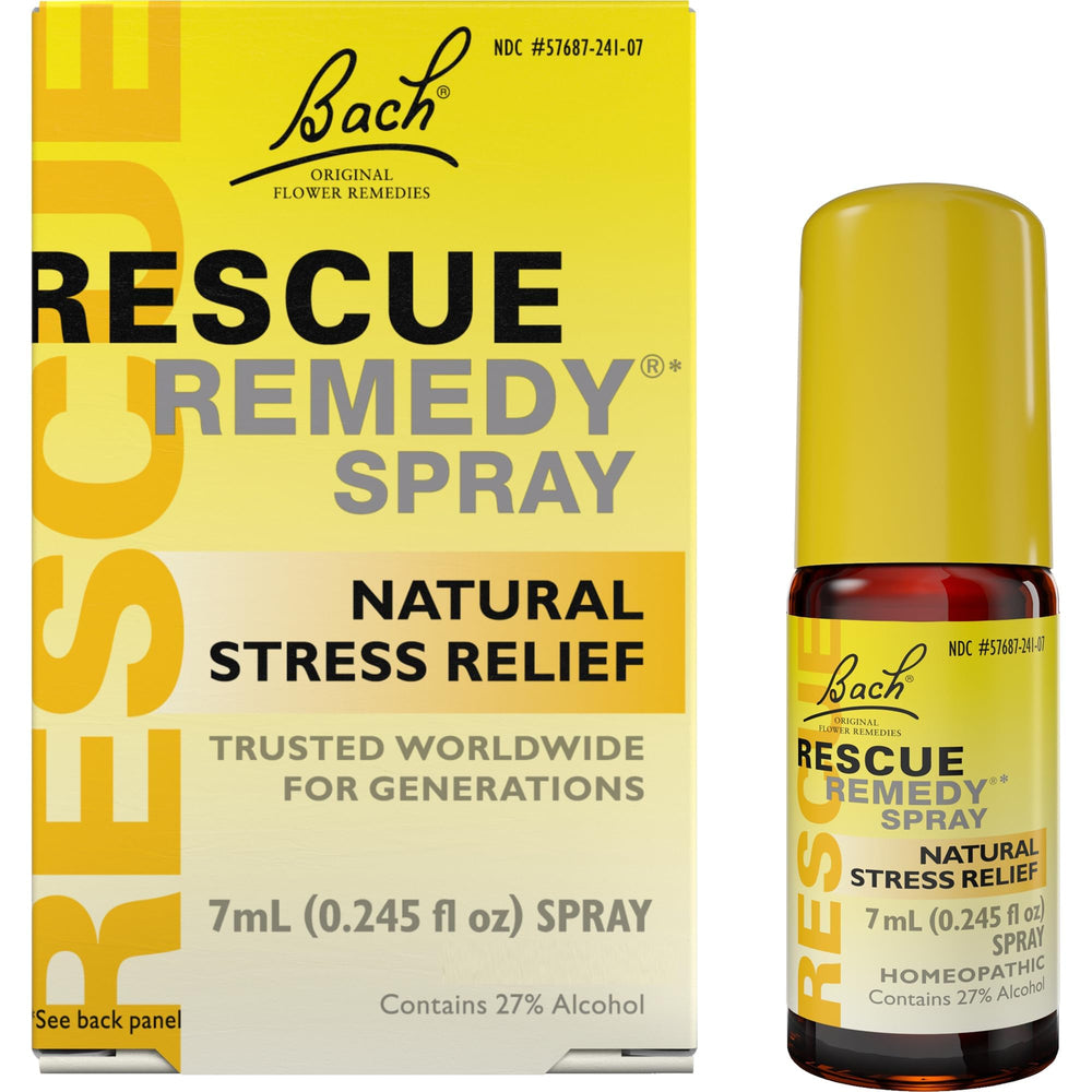 RESCUE Remedy spray bottle for quick calm during busy days.