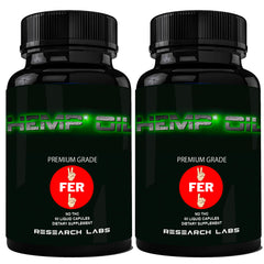 Research Labs bottle-front showing premium hemp capsules for daily wellness