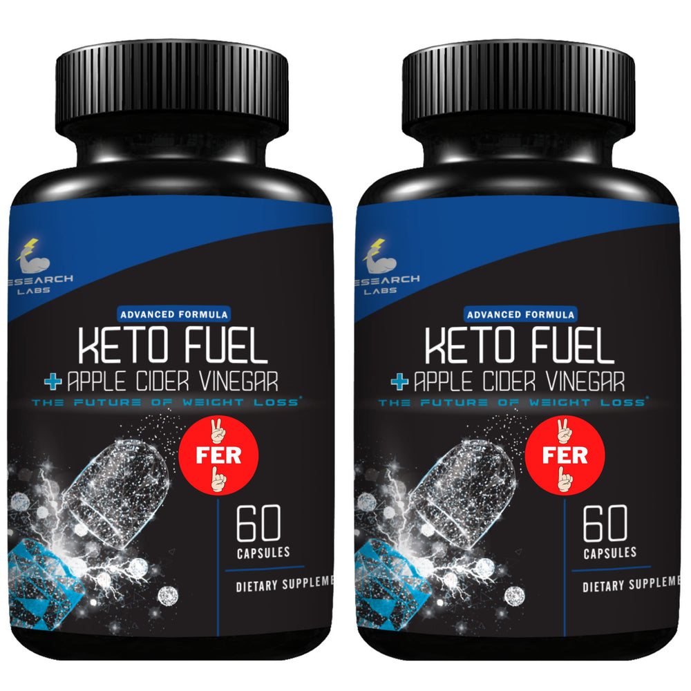Research Labs Keto Fuel bottle front promotes keto support and easy daily use.