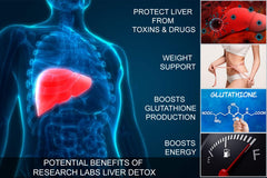 Research Labs Liver Detox 2-pack bottles side view showing compact design for easy use