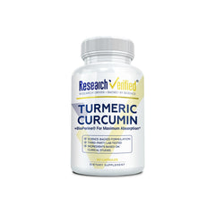 Research Verified Turmeric Curcumin bottle for daily antioxidant support.