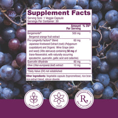 Reserveage Beauty Bergamot Cholesterol Support capsules for heart-friendly antioxidant support.