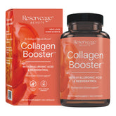 Reserveage Beauty Collagen Booster bottle close-up highlighting skin-supporting formula.
