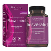Reserveage Beauty resveratrol bottle close-up for antioxidant support