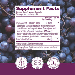Close-up of Reserveage Beauty resveratrol capsules for daily use