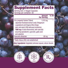 Reserveage Beauty Resveratrol capsules pictured for daily antioxidant support