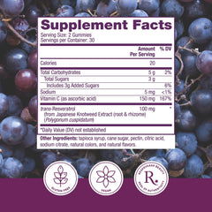 Close-up of Reserveage Beauty Resveratrol gummies showing chewy texture