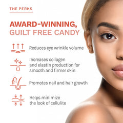 Reserveage Nutrition collagen candy packaging closeup for premium beauty supplement.