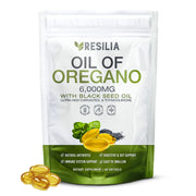Resilia Oil of Oregano softgels bottle for convenient daily immune and digestive support.