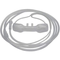 Responsive Respiratory Oxymizer Mustache-style on the face offers compact oxygen delivery under the nose.