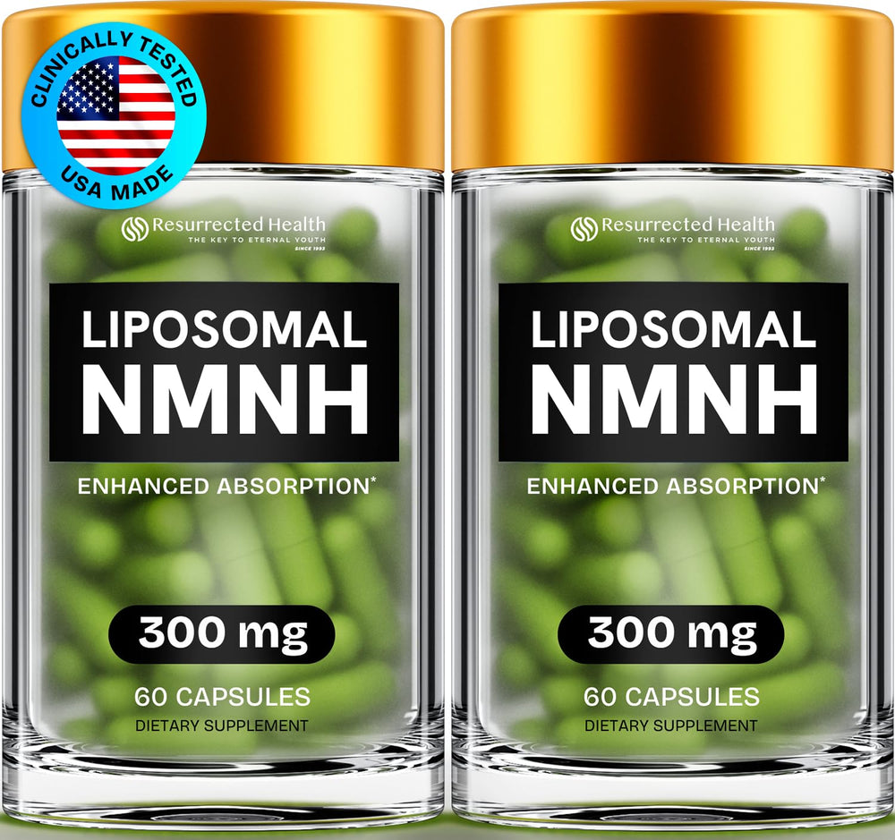 Resurrected Health liposomal NMNH bottle for daily energy support.