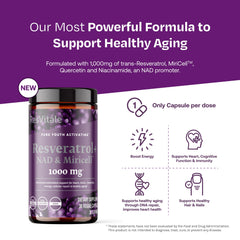 ResVitále veggie capsules close-up emphasizing vegan formula for heart and brain support.