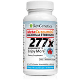 REVGENETICS MetaCurcumin bottle with high-absorption formula for daily wellness.