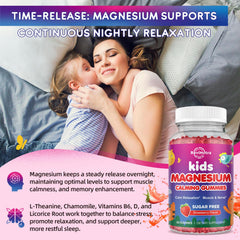 ReviNutra magnesium gummies kids dispensing pour demonstrates convenient daily use