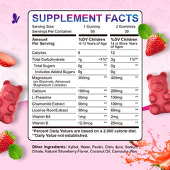 ReviNutra magnesium gummies kids strawberry flavor bottle highlights sugar-free option for worry-free snacking