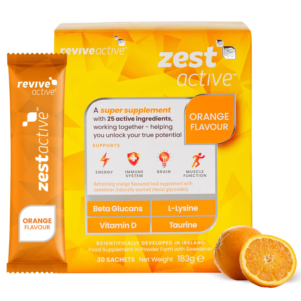 Revive Active Zest Active packaging sachet ready for daily energy support.