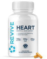 Revive MD CoQ10 bottle front view showing vegan capsules for heart health support.