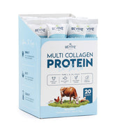 Revive Naturals multi-collagen packets packaging for convenient daily use.