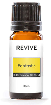REVIVEEO Fantastic bottle closeup showing citrus blend for mood uplift.