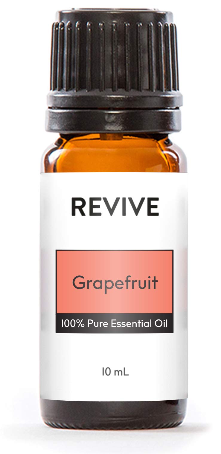 REVIVEEO Grapefruit essential oil bottle for aromatherapy and skincare routines.