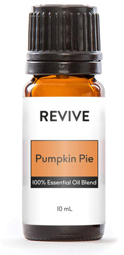 REVIVEEO Pumpkin Pie bottle closeup showing warm spice notes for calming ambience