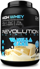 Revolution Nutrition High Whey Vanilla Cake canister for post-workout shakes