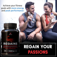 Front packaging view shows Regains with clear usage guidance for users.