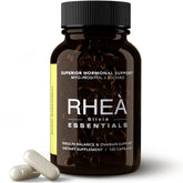RHEASILVIA Rhea bottle front shows 40:1 inositol balance for hormonal support.