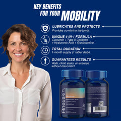 Rheuskin Motion hyaluronic acid image highlights hydration for skin and joints.