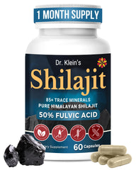Rhoziva Shilajit capsules bottle for easy daily use.
