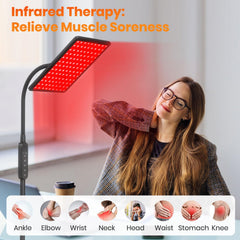 RICIAL face close-up beams demonstrate 660nm red light for facial vitality.