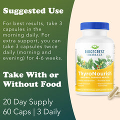 ThyroNourish bottle with a glass suggesting routine use and daily wellness.