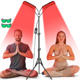 Rikimxin red light therapy lamp with stand for at-home sessions.