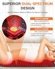 Rikimxin red light mat with temperature control for safe sessions.