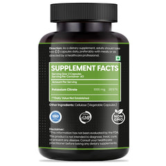 Rimo Nutrition potassium citrate supplement label highlighting purity and serving size