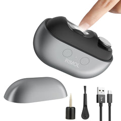 RIMOL 3-in-1 electric nail clipper front view highlighting ergonomic design for painless trimming.