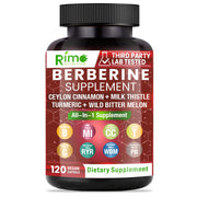 Rimo Nutrition berberine capsules bottle supports daily wellness.