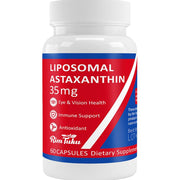 RimTuku 35mg liposomal astaxanthin bottle highlighting high-potency antioxidant form.