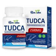 RimTuku 2500mg TUDCA bottle closeup highlighting high-potency liver support.