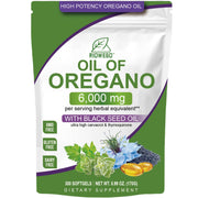 RIOWEGO oil of oregano softgels bottle shows high potency for immune and gut support.