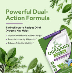 RIOWEGO oregano oil bottle with droplet suggests potent aroma.