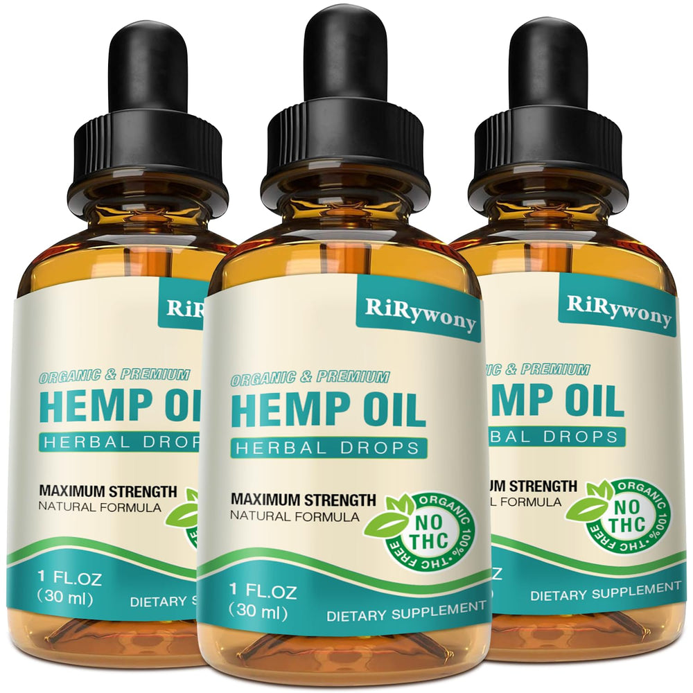RiRywony Health oil drops bottle closeup highlighting purity from CO2 extraction.