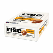 Rise Almond Honey breakfast bar 12-pack front view, protein snack for on-the-go mornings.