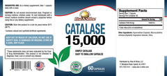 Close-up of Rise-N-Shine Catalase tablets showing 60-count supply