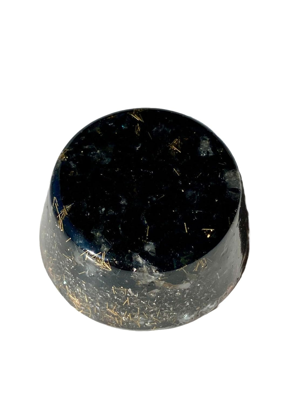 Rise Perspective Black Tourmaline Orgone Generator top view, calm energy potential