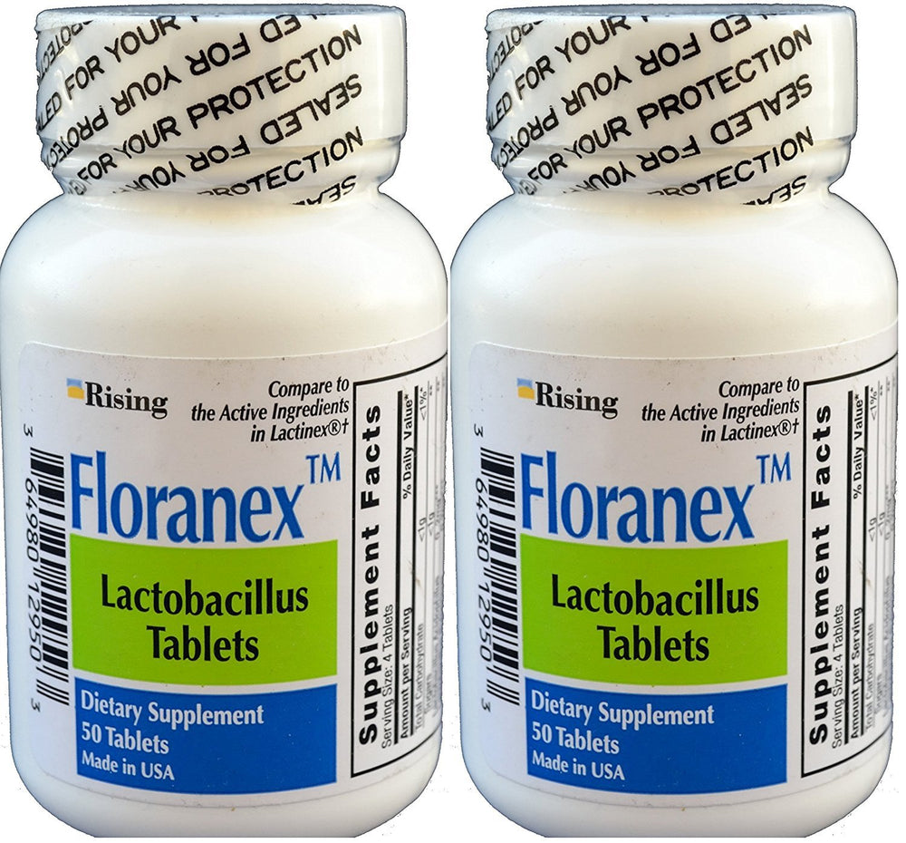 Rising Floranex probiotic tablets bottle for daily gut support